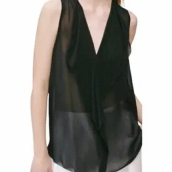 Aritzia Babaton 100% Silk Sleeveless Blouse - Black - Picture 3 of 8